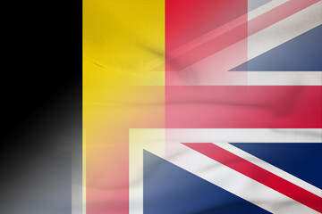 Belgium and England political flag international relations GBR BEL