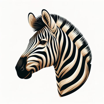 Zebra head logo. illustration on white background