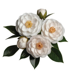white color Camellia flower isolated on white background