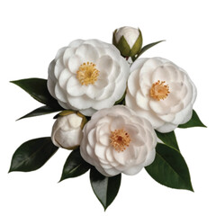 Obraz premium white color Camellia flower isolated on white background