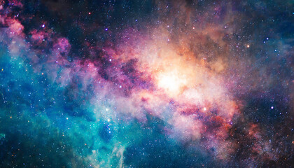 Vibrant nebula swirls in deep space, a celestial canvas of cosmic wonders