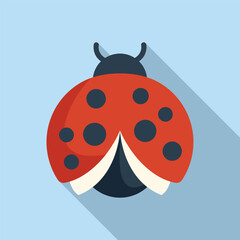 Antenna wings insect icon flat vector. Smile summer. Sheet baby creature