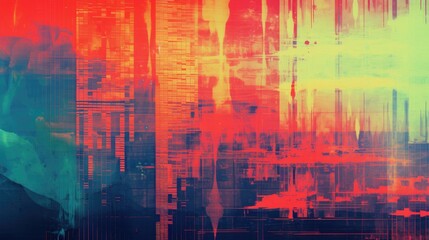 Vibrant Abstract Background with Colorful Double Exposure Photocopy Texture Design