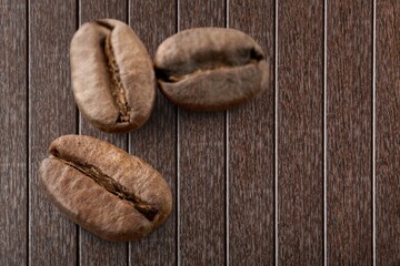 Local aroma roasted coffee beans on desk