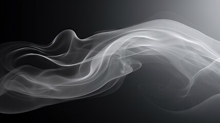 Fototapeta premium Dynamic Abstract Black Smoke Wave on Bold Contrast Copy Space Background