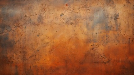 Abstract Expressionist Artwork of Weathered Rust Wall in Vibrant Red and Blue Tones