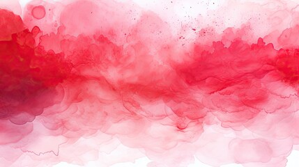 Fototapeta premium Vibrant Red and Pink Watercolor Paint Splashes on Clean White Background