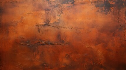 Abstract Rough Copper Metallic Wall with Red and Brown Colors