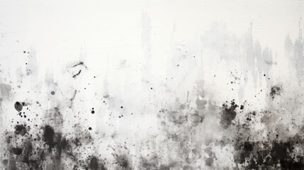 Dynamic Monochrome Artistic Expression: Abstract Black and White Paint Splatters on Textured Wall