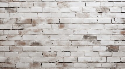 Fototapeta premium Weathered White Brick Wall Showing Various Cracks and Imperfections