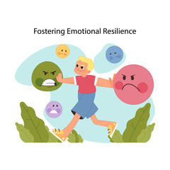 Emotional development. Flat vector illustration