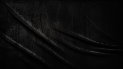 Elegant Black Velvet Fabric Over Dark Background - Luxurious Minimalist Design Concept