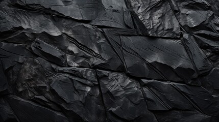 Elegant Black Rock Texture on Dark Abstract Background for Design Projects