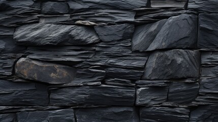 Elegant Clock Adorning a Textured Black Stone Wall, Timeless and Sophisticated