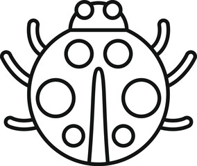 Baby ladybug icon outline vector. Funny animal. Antenna wing creature