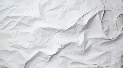 Obraz premium Crumpled White Paper Poster Texture Blank Background with Copyspace for Text or Design Elements