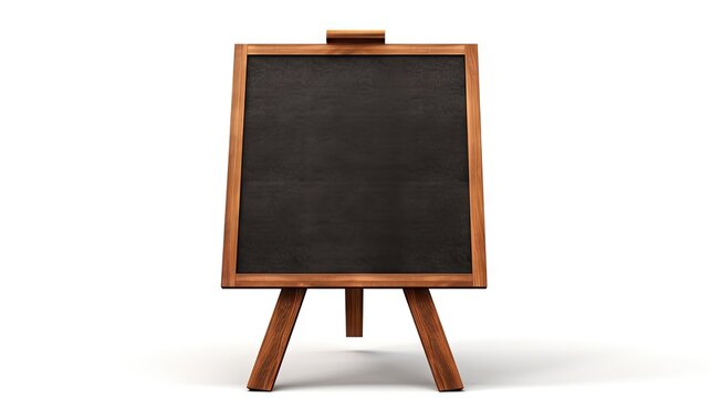 Vintage Schoolhouse Charm: Classic Blackboard Rests on a Rustic Wooden Easel