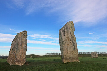 Standing stone circle at Avebury in Wiltshire	
