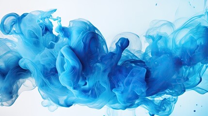 Mesmerizing Blue Acrylic Ink Dissolving and Blending in Water Creating Abstract Art