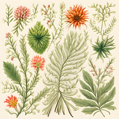 floral pattern vegetation - 740286958
