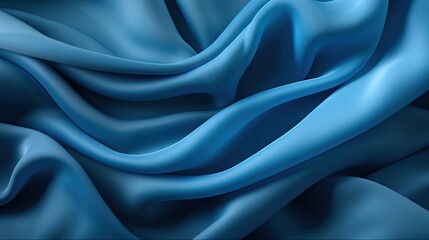 Elegant Blue Silk Fabric Texture: Abstract Background in Rich Azure Hue