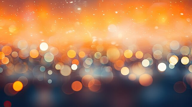 Abstract Composition of Circles in a Luminous Blurry Background with Bokeh Effect