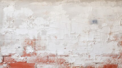Contrasting Textures: A Fusion of White Plastered Wall and Red Brick Wall Background
