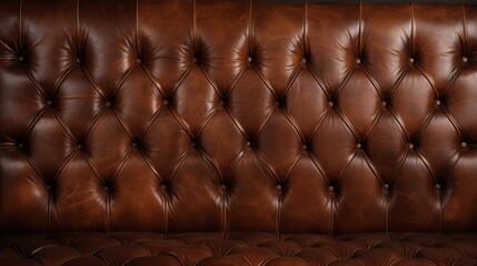 Obraz premium Luxurious Brown Leather Couch Standing Out Against Moody Black Background
