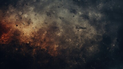 Celestial Night Sky with Scattered Tiny Stars on Dark Orange Background