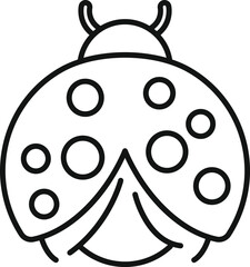 Walking ladybug icon outline vector. Garden wing baby. Nature art leaf