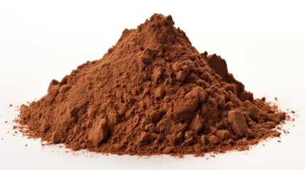 Rich Cocoa Powder Heap for Baking and Cooking Adventures on a White Background