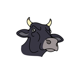 Cow and dairy cow, animal and pet. Livestock, cattle breeding, food and drink, dairy and milk, illustration