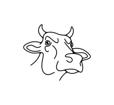 Cow and dairy cow, animal and pet. Livestock, cattle breeding, food and drink, dairy and milk, illustration
