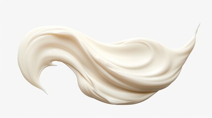 Smooth and Fluid Cream Smeared on a Clean White Background for Cosmetics or Skincare Concept