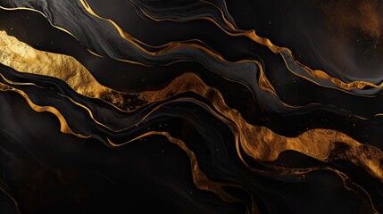Elegant Black and Gold Marble Texture Background for Stylish Design Projects