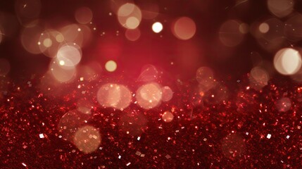 Fototapeta na wymiar Vibrant Red Glitter Background with Festive Sparkle and Glamorous Christmas Vibes