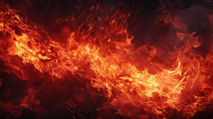 Fototapeta na wymiar Dramatic Blaze: Fiery Background of Intense Flames and Heat Waves