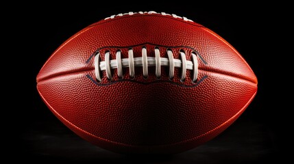 Close-Up of an American Football Ball on a Dark Background