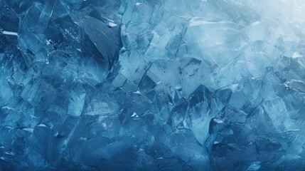Ethereal Blue Ice Crystals: Frozen Texture of Winter Wonderland