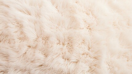 Soft White Faux Fur Texture Closeup Background with Copy Space for Design