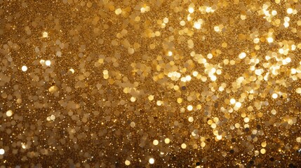 Shimmering Gold Glitter Background with Abundance of Small Circular Sparkles