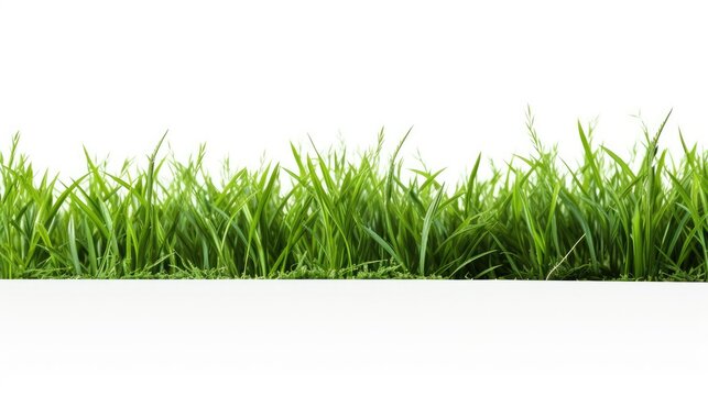 Vibrant Green Grass - Nature's Refreshing Earthly Carpet on Isolated Background