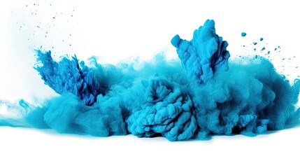 Vibrant Blue Ink Swirling in Water - Abstract Background of Liquid Paint Art Movement