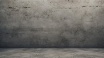 Industrial Minimalism: Interior with Raw Concrete Wall and Floor as Background