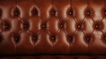 Rustic Charm: Vintage Brown Leather Couch with Elegant Wooden Frame in Cozy Living Room Setting