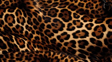 Abstract Leopard Print Pattern - Close-Up of Elegant Brown and Black Fur Design