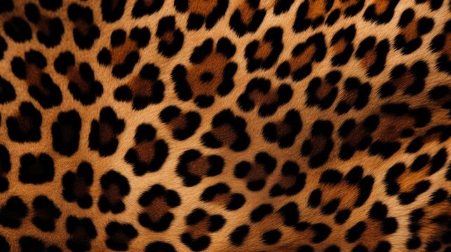 Sensual and Exotic Leopard Print Pattern Close-Up in Brown and Black Tones