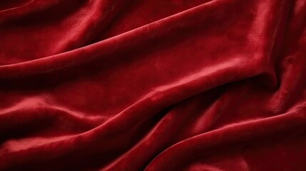Sumptuous Red Velvet Fabric Background - Luxurious Textured Material for Christmas Festive Designs