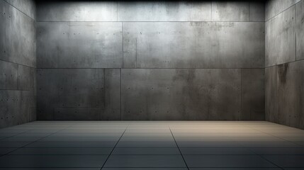 Serene Minimalist Interior with Industrial Concrete Aesthetic and Ambient Lighting