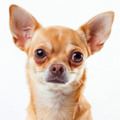 a chihuahua head against a white background. breed's characteristics, themes of companionship, training, and animal beauty